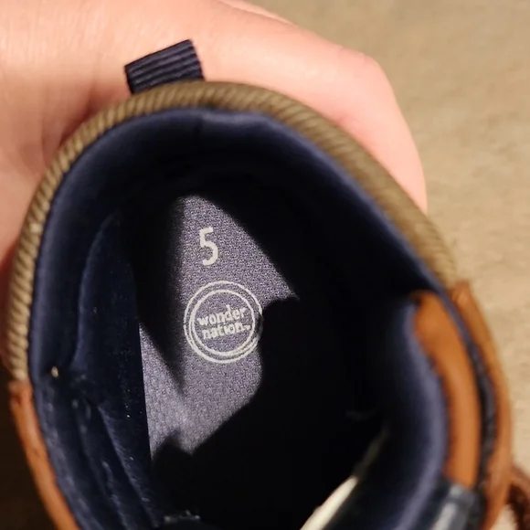 WONDER NATION Kids Brown Hi-Top Boots Size 5 - Picture 6 of 7